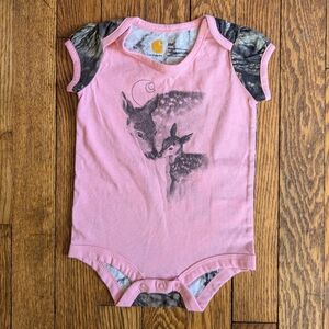 Carhartt Baby 6M Pink Camo Deer Print Onesie One-Piece